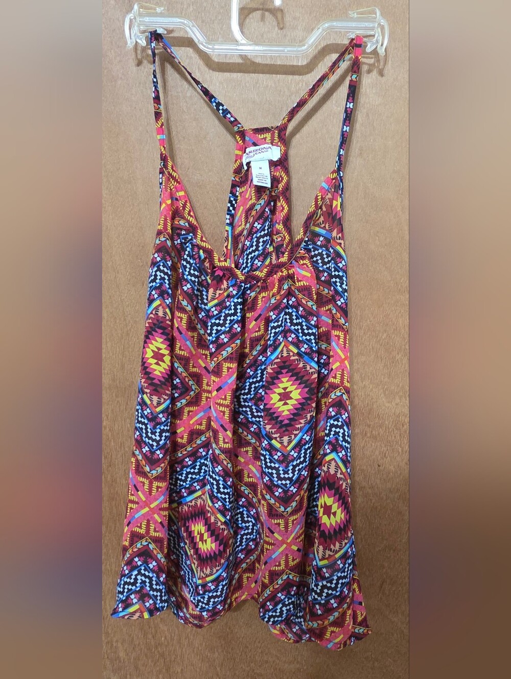 Arizona Jeans Women’s Size M Multicolor Aztec Print Spaghetti Strap Tank Top